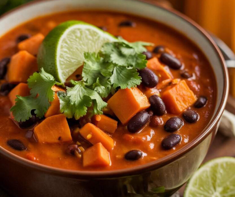 Hearty Vegan Sweet Potato and Black Bean Soup