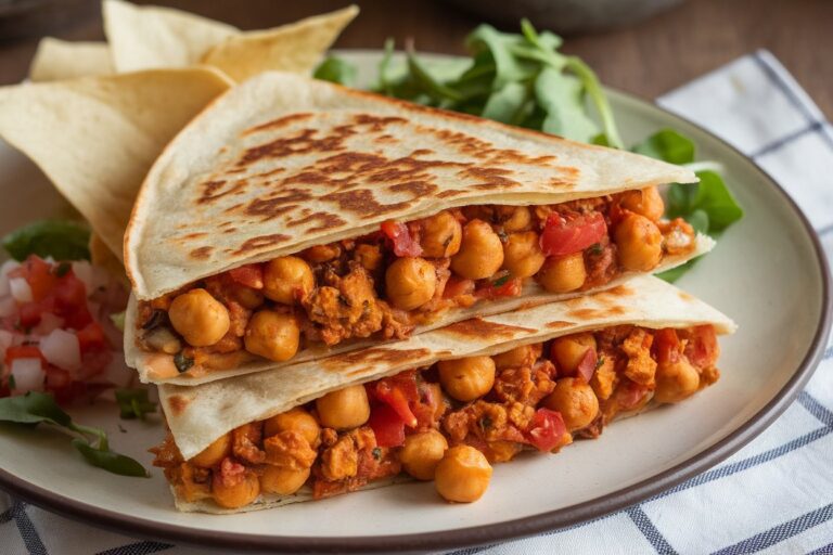 Quick & Easy Vegan Dinner: Chickpea Quesadillas in 15 Minutes